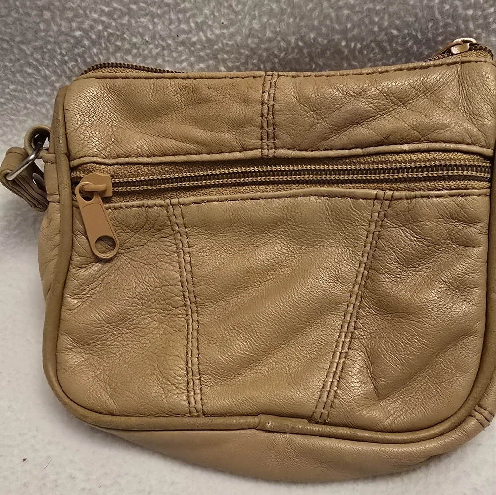 Tan Faux Leather Small Purse